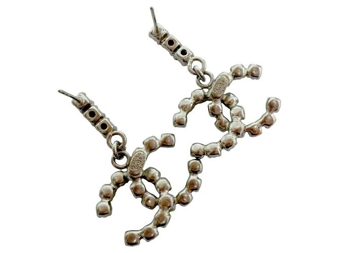 Chanel Coco Mark Strass Ohrstecker Silber - Ansicht 4
