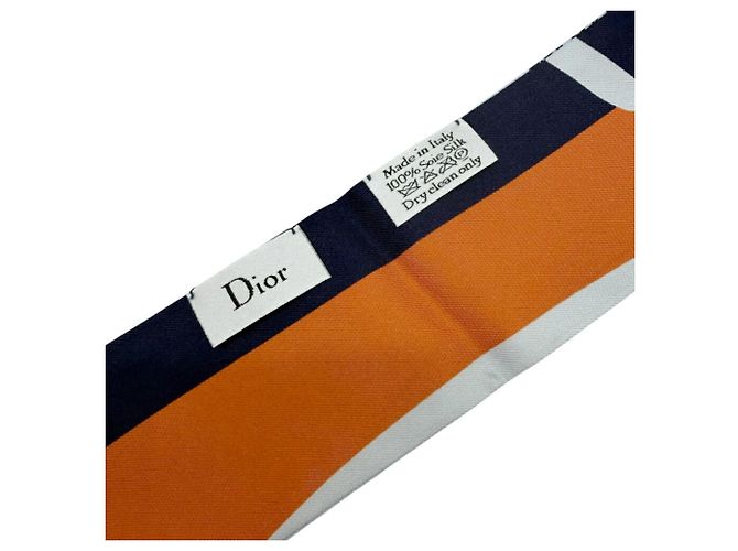 Sciarpa Mitzah Christian Dior in blu e arancione - vista 5