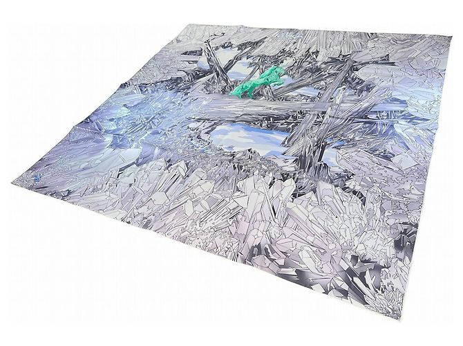 Hermès HERMES Carré 90 La Valle di Cristallo Sciarpa Marrone Porpora - vista 2