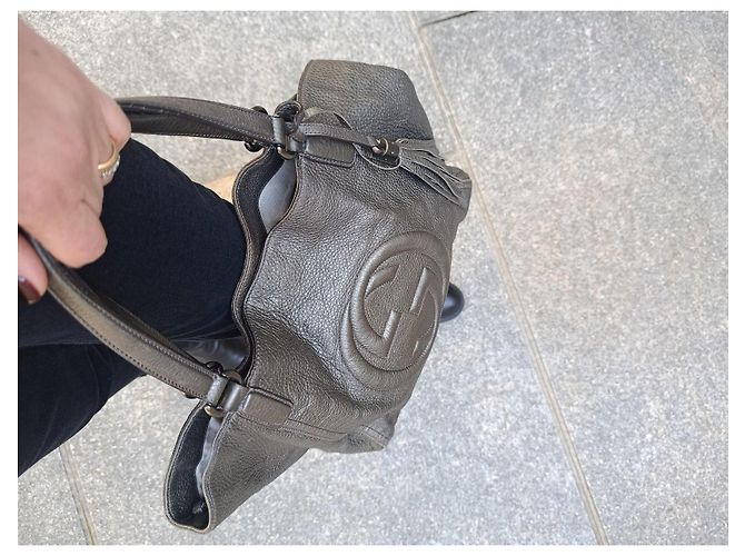 Borsa Gucci in pelle grigia Grigio - vista 13