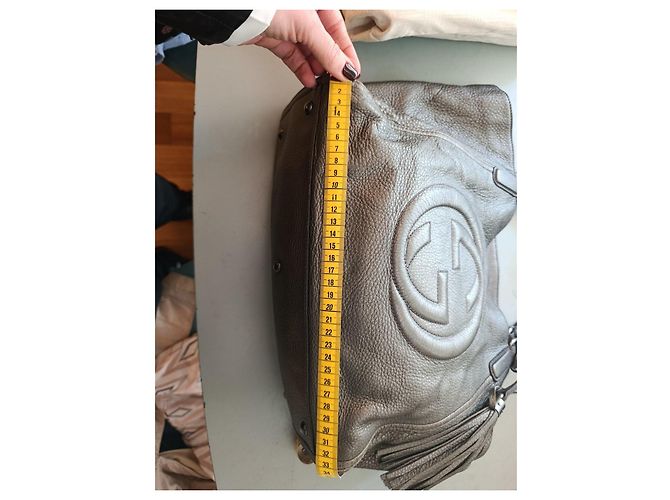 Borsa Gucci in pelle grigia Grigio - vista 16