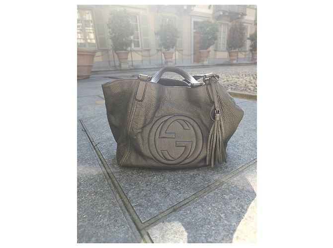 Borsa Gucci in pelle grigia Grigio - vista 2