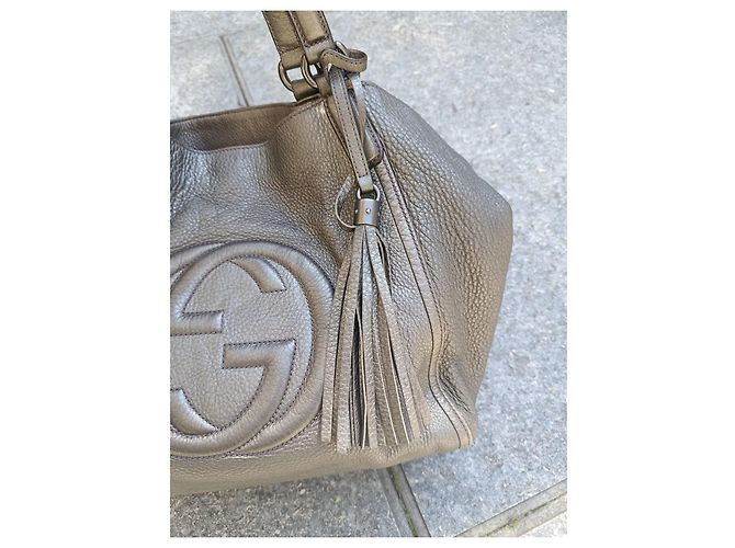 Borsa Gucci in pelle grigia Grigio - vista 3