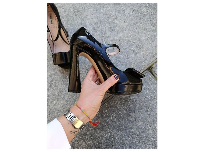 Miu Miu Schwarze Lacklederabsätze - Ansicht 12