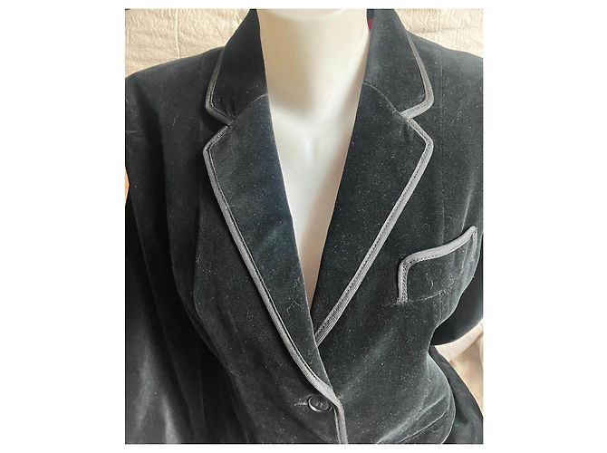 Autre Marque Guardian Jacke aus schwarzem Samt - Ansicht 3