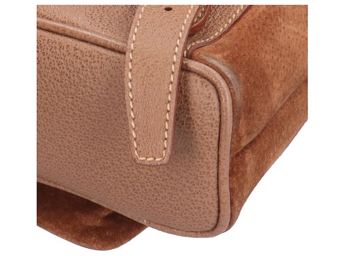 Zaino Mini Gucci in suede e pelle Marrone - vista 10