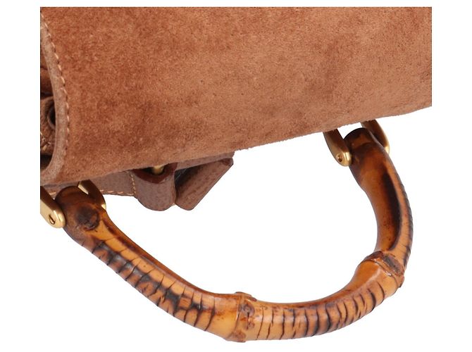 Zaino Mini Gucci in suede e pelle Marrone - vista 11
