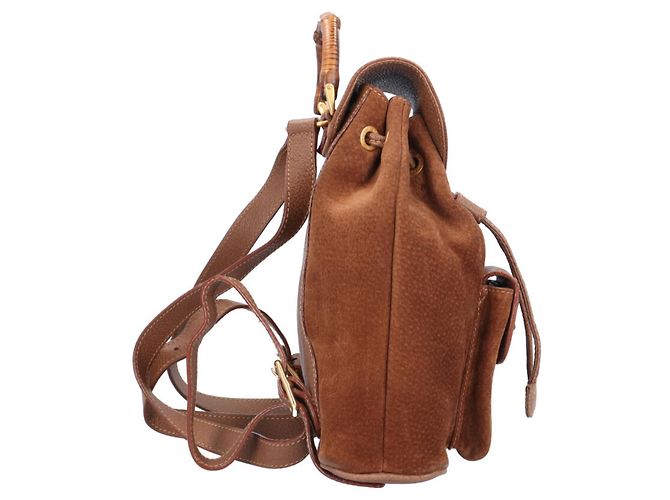 Zaino Mini Gucci in suede e pelle Marrone - vista 4