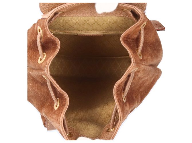 Zaino Mini Gucci in suede e pelle Marrone - vista 6