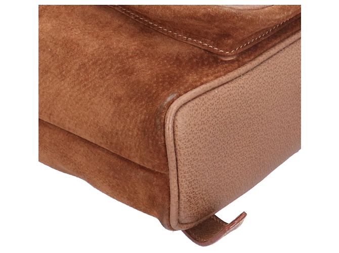 Zaino Mini Gucci in suede e pelle Marrone - vista 7