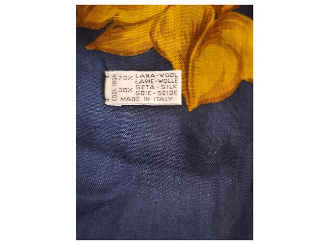 Foulard in Lana e Seta Chanel Girasoli Verde Giallo Blu navy - vista 6