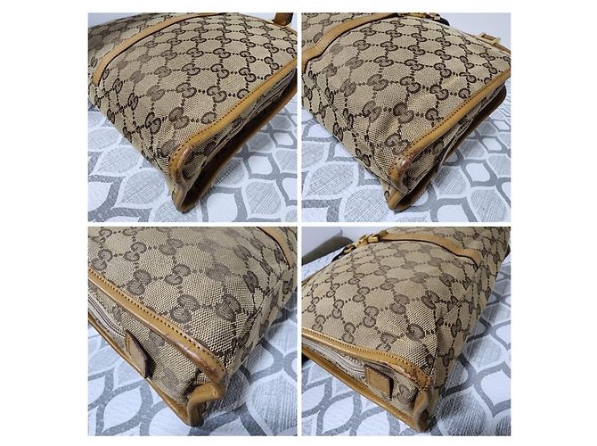 Borsa a Spalla Gucci Vintage Piston Lock Jackie Marrone/Beige - vista 11
