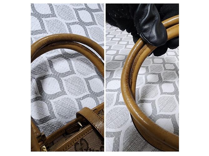 Borsa a Spalla Gucci Vintage Piston Lock Jackie Marrone/Beige - vista 6