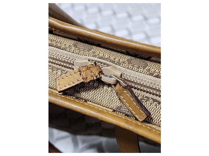Borsa a Spalla Gucci Vintage Piston Lock Jackie Marrone/Beige - vista 8