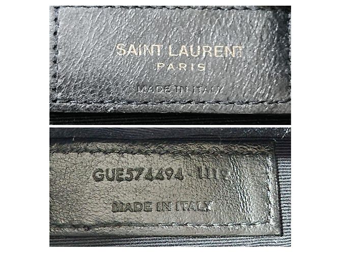 SAINT LAURENT Borsa a tracolla Lou in pelle matelassé Monogram nera Nero - vista 2