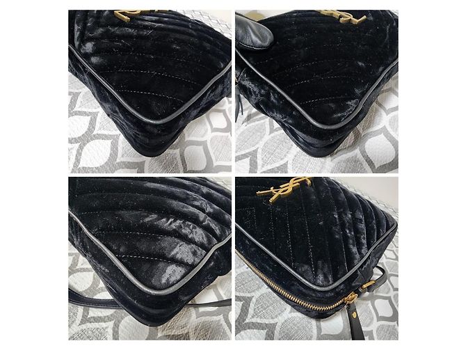 YVES SAINT LAURENT Borsa a Tracolla Loulou in Velluto Trapuntato Nera Nero - vista 10