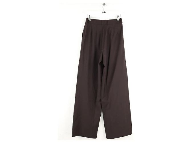 Autre Marque Pantalones anchos marrones Castaño - vista 3