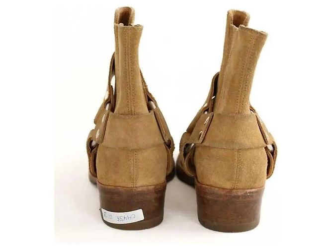 Re/Done Botas biker de camurça camel - vista 2
