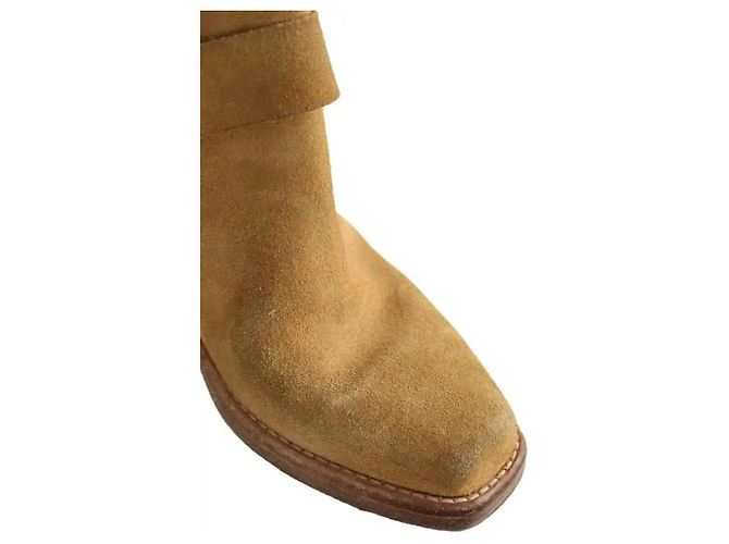 Re/Done Botas biker de camurça camel - vista 5