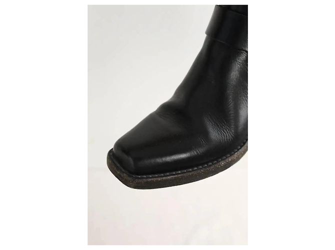Re/Done Schwarze Leder-Bikerstiefel - Ansicht 4