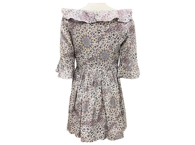 Abito mini in lino stampato bianco / viola / blu Zimmermann Multicolore - vista 3