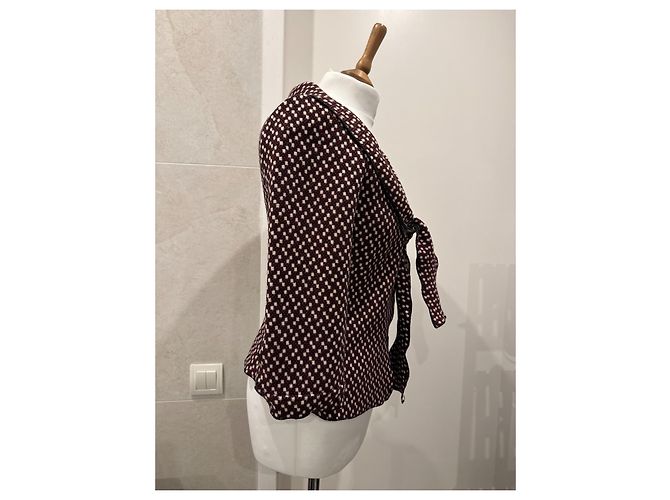 Cárdigan Miu Miu de lana burdeos Multicolor - vista 5