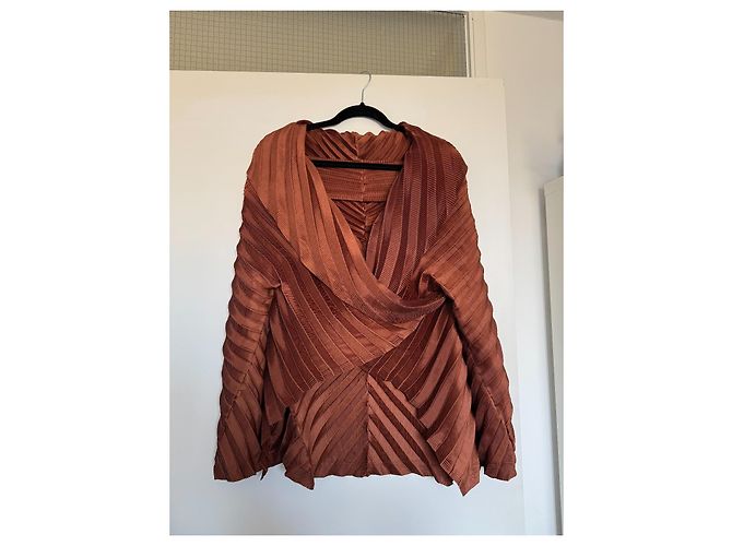 Issey Miyake Plissee Top Braun Polyester - Ansicht 2