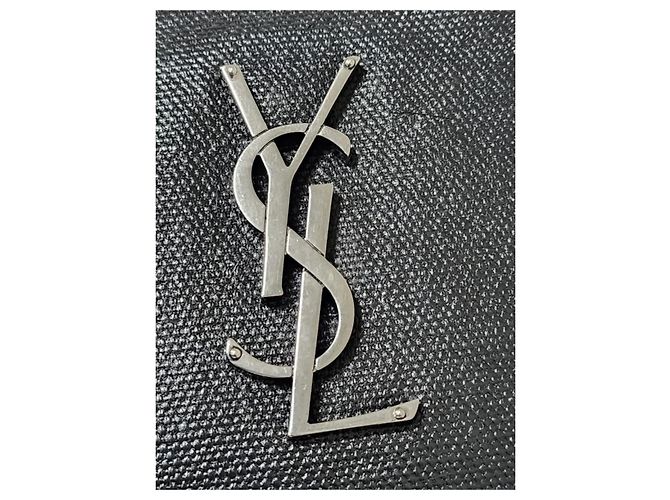 YVES SAINT LAURENT Borsa a tracolla Lou Camera in tela di rafia nera Nero - vista 4