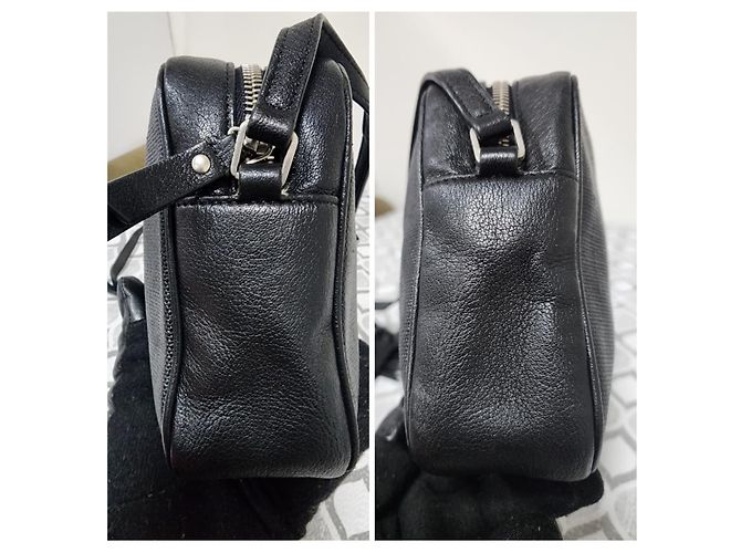 YVES SAINT LAURENT Borsa a tracolla Lou Camera in tela di rafia nera Nero - vista 7