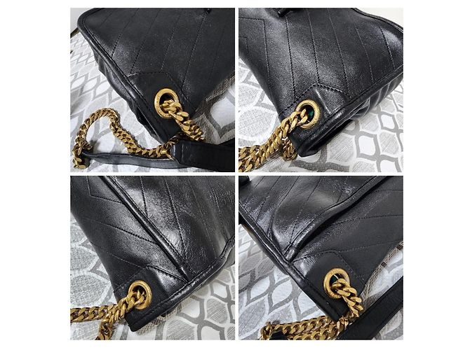 Bolsa de Ombro Niki Medium em Couro Preto YSL Saint Laurent - vista 14