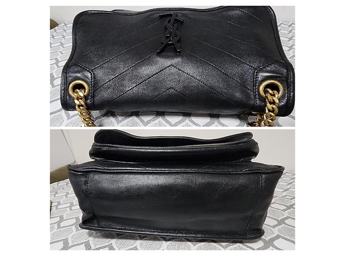 Bolsa de Ombro Niki Medium em Couro Preto YSL Saint Laurent - vista 7