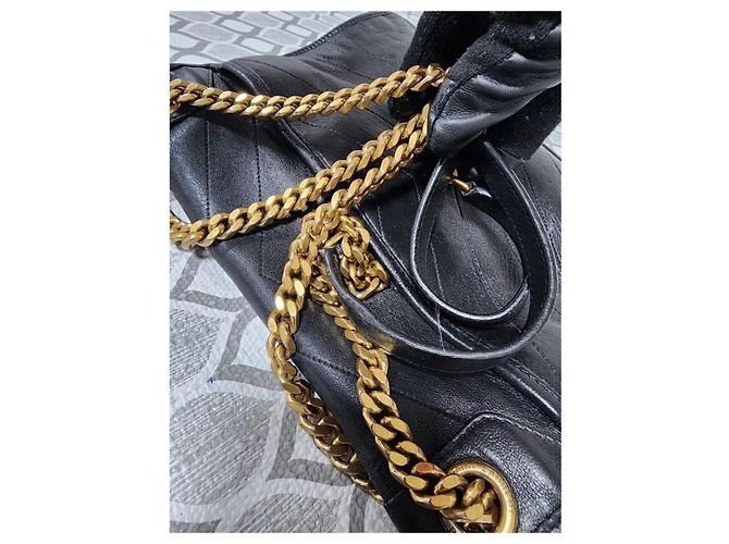 Bolsa de Ombro Niki Medium em Couro Preto YSL Saint Laurent - vista 9