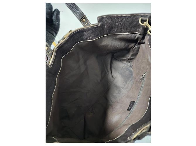 Borsa tote in tela/pelle Gucci GG marrone/beige - vista 12