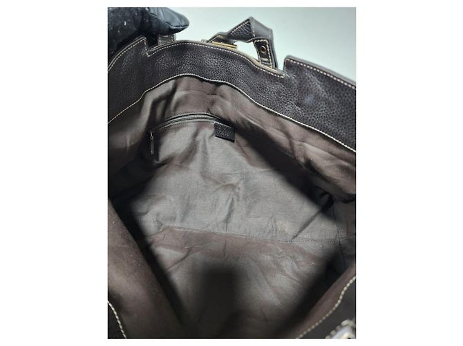 Borsa tote in tela/pelle Gucci GG marrone/beige - vista 13