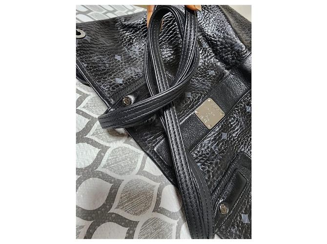 MCM Visetos Medium Liz Shopper Reversibile/Pochette Nero - vista 5