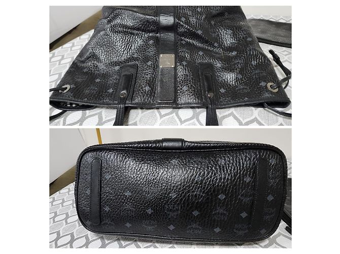 MCM Visetos Medium Liz Shopper Reversibile/Pochette Nero - vista 6