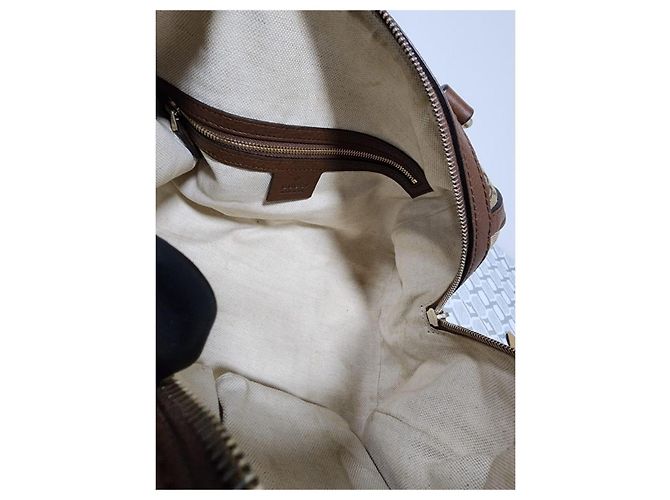 Borsa a mano Gucci GG in tela marrone/beige - vista 11