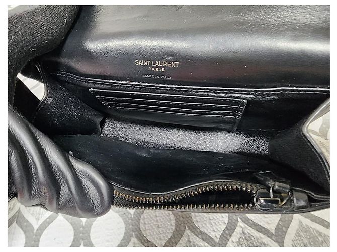 Borsa a tracolla in pelle monogramma Kate di Saint Laurent Nera Nero - vista 12
