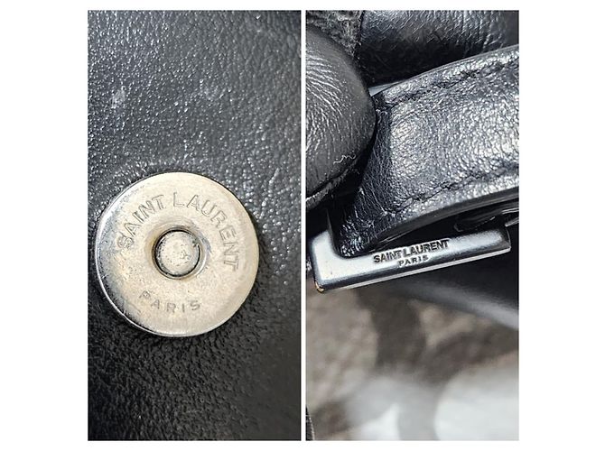 Borsa a tracolla in pelle monogramma Kate di Saint Laurent Nera Nero - vista 5