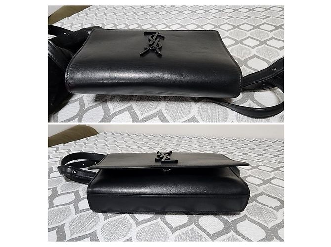 Borsa a tracolla in pelle monogramma Kate di Saint Laurent Nera Nero - vista 6
