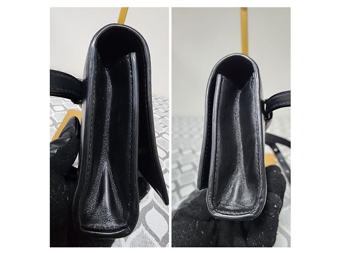 Borsa a tracolla in pelle monogramma Kate di Saint Laurent Nera Nero - vista 7