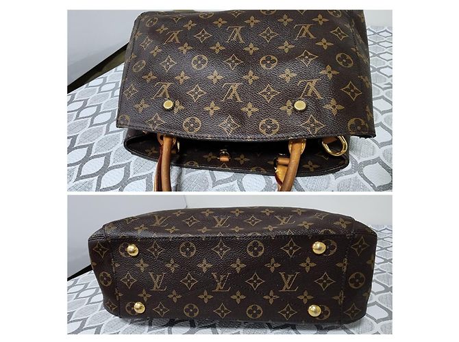 LOUIS VUITTON Borsa Montaigne MM in Tela Monogram Marrone - vista 9