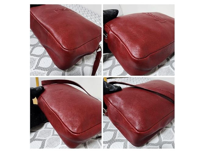 Borsa a tracolla Lou Camera in pelle Saint Laurent bordeaux - vista 10