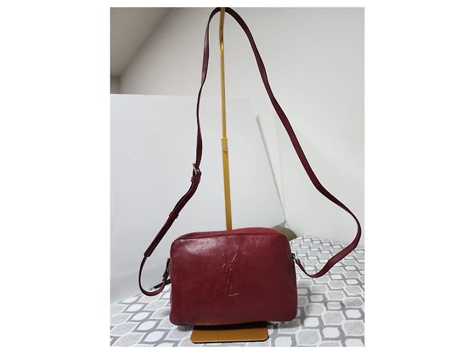 Borsa a tracolla Lou Camera in pelle Saint Laurent bordeaux - vista 12