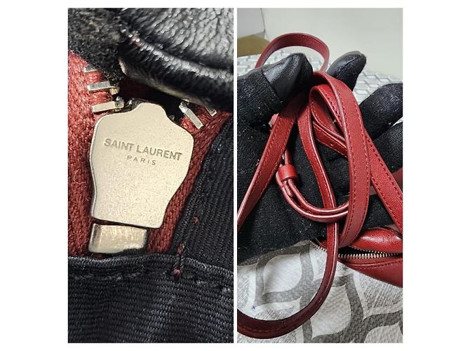 Borsa a tracolla Lou Camera in pelle Saint Laurent bordeaux - vista 5