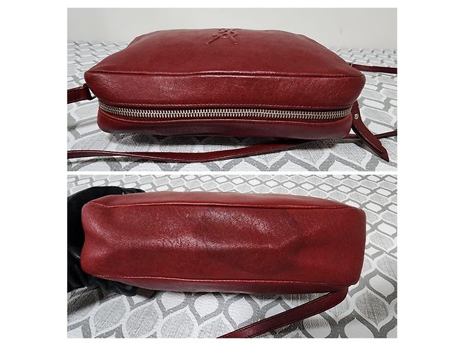Borsa a tracolla Lou Camera in pelle Saint Laurent bordeaux - vista 6
