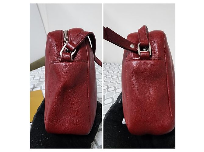 Borsa a tracolla Lou Camera in pelle Saint Laurent bordeaux - vista 7