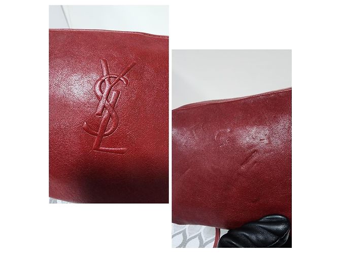 Borsa a tracolla Lou Camera in pelle Saint Laurent bordeaux - vista 8