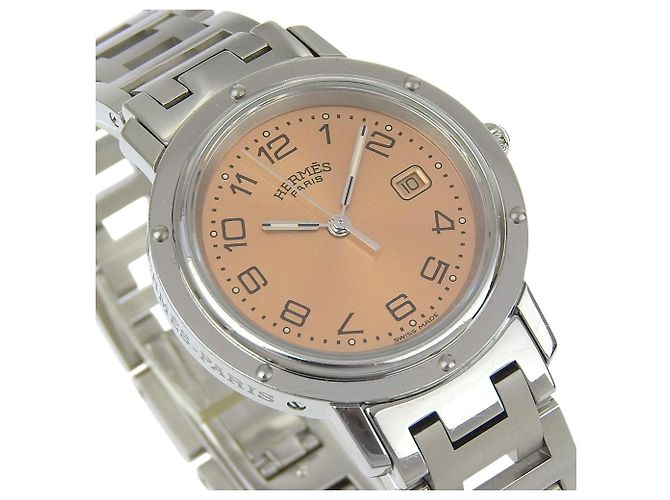 Hermès Hermes Clipper Stainless Steel Watch Pink - view 3