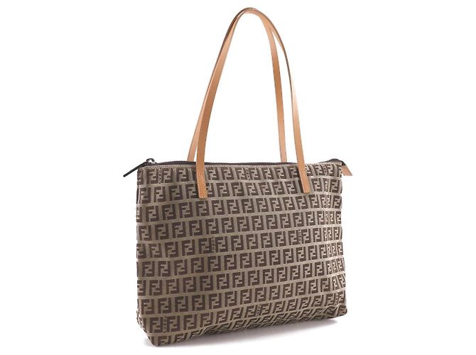 Fendi Zucchino Canvas Tragetasche Braun - Ansicht 3